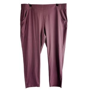 Eddie Bauer Womans Sz XL Traveler Pants Pull On Purple Hiking Camping Ankle